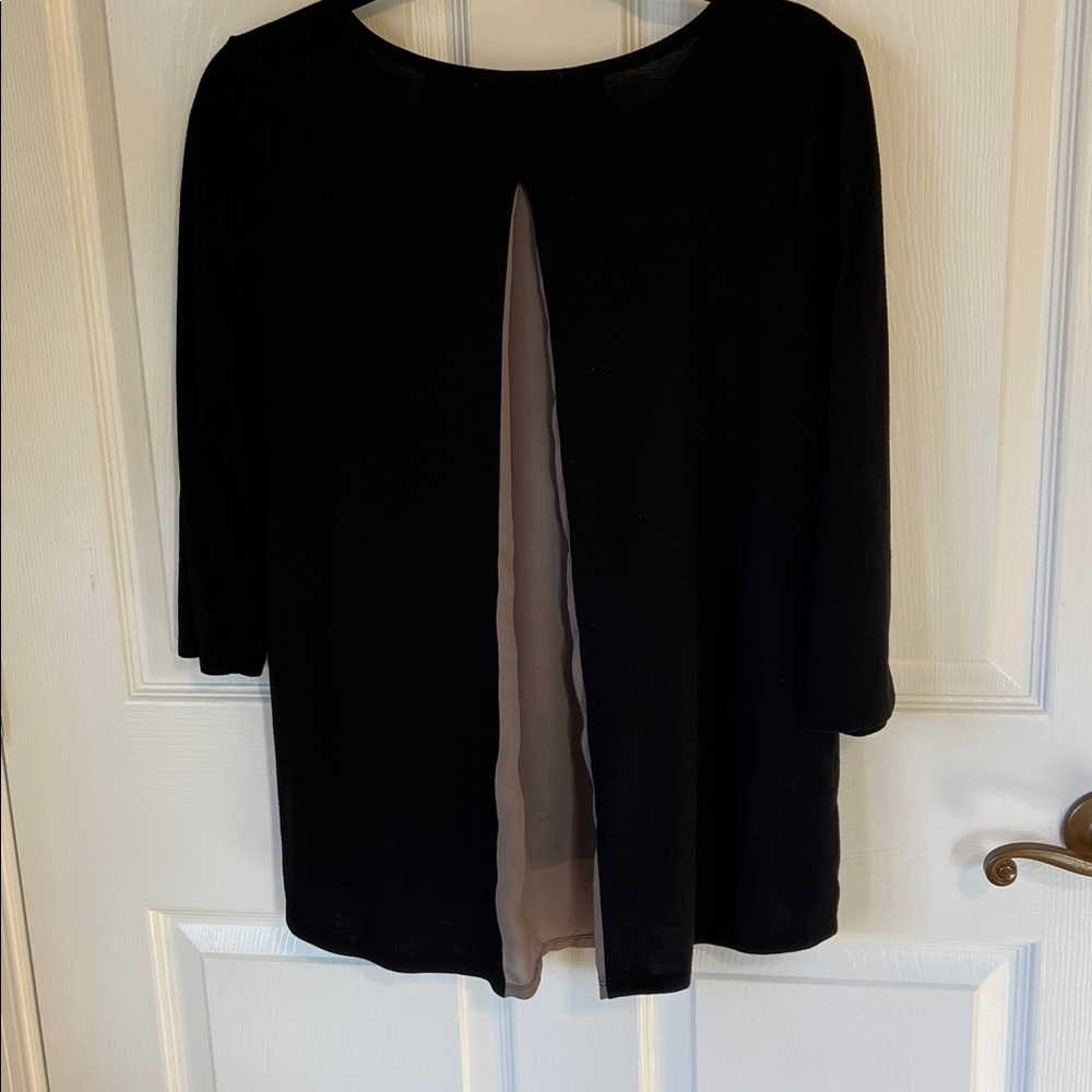 Verve Blues Black Top with Sheer Insert